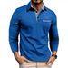 Men's Performance Long Sleeve Polo Shirt – Breathable & Moisture-Wicking Workwear (S-XXXL, Stretch Polyester, Contrast Panels)_viptrois.com