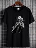 Vintage Hank Jr Arts Williams Playing Guitar Music T-Shirt Breathable Slightly Homme Top For Everyday Wear Comfortable Versatile Unisex Fashion_viptrois.com
