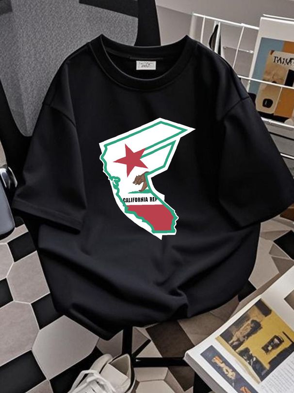 Famous Stars And Straps California Republic Vintage T Shirt Sz Large Versatile Breathable Unisex Soft Slightly Homme Fashion Stretched Graphic_viptrois.com