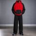 Men's Two-Tone Hooded Sweatshirt Set - Stylish Contrast Color Design For Winter & Spring - Comfortable Polyester Fabric For Casual & Sports_viptrois.com