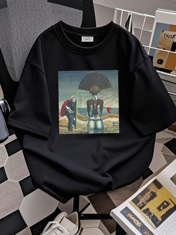 Wo, Old Man, And Flower, Max Ernst Painting, Unisex T-Shirt, Art T-Shirt, Surrealism, For Her, For Him, Art Lover Designer Clothes Comfortable_viptrois.com