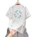 Men's Clothing Men's Casual T-Shirt Style Summer Trendy Fashion Lucky Tie Dye Leaf Embroidery Short Sleeve For Formal & Casual_viptrois.com
