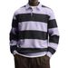 Men's Clothing Long Sleeve Striped T Shirt Men's Long Sleeve Striped T-Shirt – Relaxed Fit Button-Up Collar (Breathable Polyester, 8 Colors)_viptrois.com