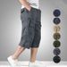 Men's Clothing Cropped Pants Overalls Mid Length Pants Loose Thin Multi Pocket Outdoor Sports Casual Shorts_viptrois.com