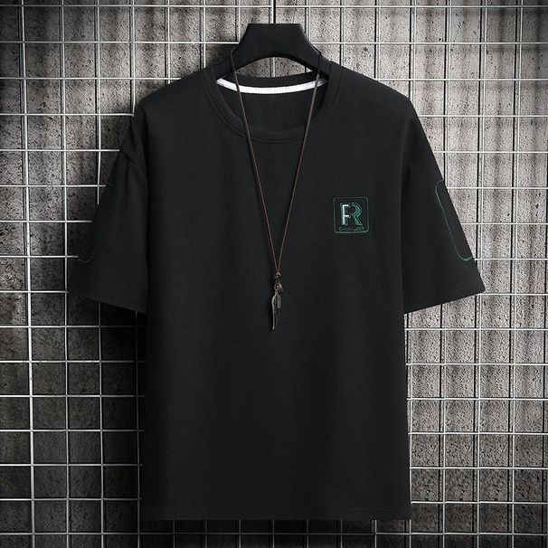 Men's Short Sleeved T-Shirt Set Casual Loose Fit Summer Sports Two Piece Trendy Youth Outfit_viptrois.com