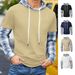 Men’s Color-Block Grid Shirt Jacket – Long Sleeve Layering Piece With Contrast Collar (Polyester Blend, Streetwear, Fall/Winter Casual)_viptrois.com