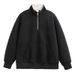 Pure Pure American Style Heavyweight Stand Collar Sweatshirt For Men, Autumn Winter New Trendy Brand, Solid Color Casual Loose Fit_viptrois.com