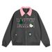 American Style Embroidered Zipper Lapel Jacket Coat Unisex Autumn Loose Trendy Ins Casual Cardigan Thin Top_viptrois.com