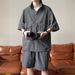 Summer New Casual Sports Suit Men's Short Sleeve T-Shirt Trendy Brand Five-Point Shorts Loose Two-Piece Set_viptrois.com