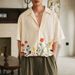 Men's Clothing Men's Casual Short Sleeved Shirt Lapel Fashion Flower Retro Shirt_viptrois.com