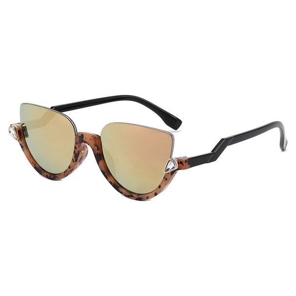 Men's Sunglasses New Half Frame Retro Sunglasses Fashion Diamond Sunglasses Korean Version Of The Internet Celebrity Trend Anti Blue Light Glasses_viptrois.com