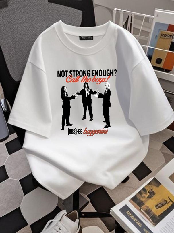 Boygenius Not Strong Enough Call The Retro Vintage 90s T Shirt Fans Music Top For Everyday Wear Casual Stretched Summer Versatile Graphic_viptrois.com