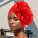 Ethnic Style Oversized Flower Turban Hat African Style Turban Hat Wedding Party Hat_viptrois.com