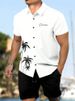 Sommer Neues Herren-Kurzarmhemd Und Shorts 2-teiliges Set Mode Coconut Tree Print Revershemd Strand Kordelzug Shorts Set_viptrois.com
