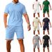 Summer Lapel Short Sleeved Shorts Two-piece Sports Casual Men's Set_viptrois.com
