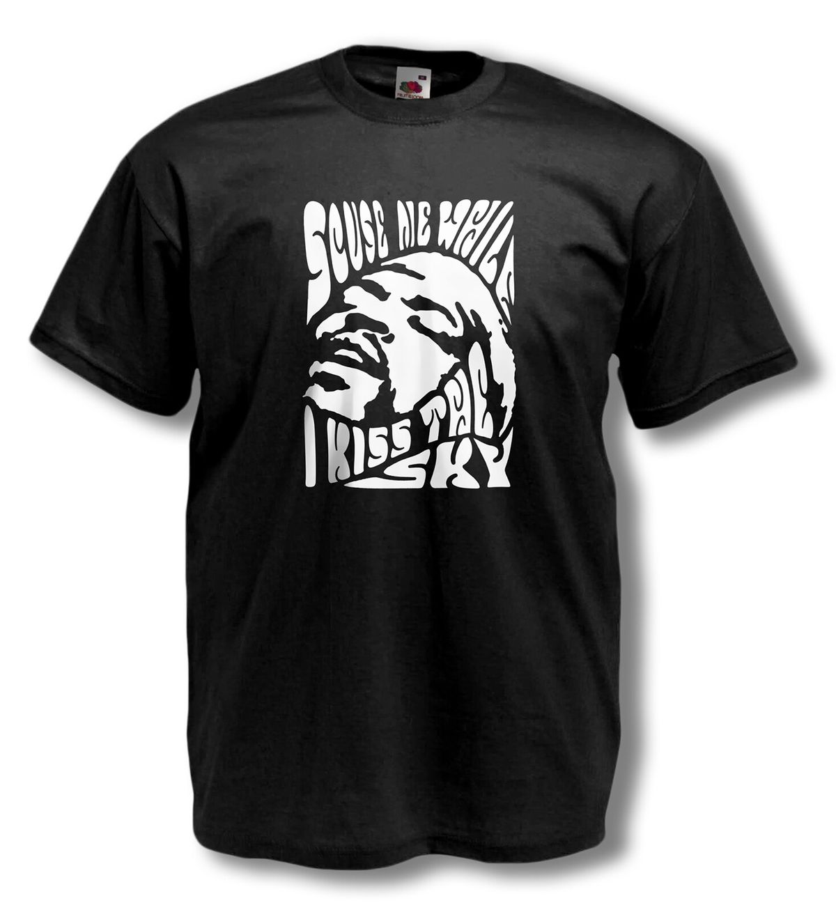 JIMI HENDRIX 100% Cotton T-shirt Mens Tees Top - 'scuse Me While I Kiss The Sky - GUITAR LEGEND / ROCK GOD_viptrois.com