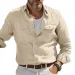 Casual Cotton Linen Shirts For Men, Hawaiian Shirts, Breathable, Solid Color, Basic Style, Men's Clothing_viptrois.com