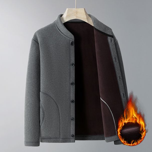 2025 Autumn And Winter Men's Fleece Sports Suit Casual Warm Three Piece Set For Middle-aged And Elderly Dad Fashion Plus Size_viptrois.com