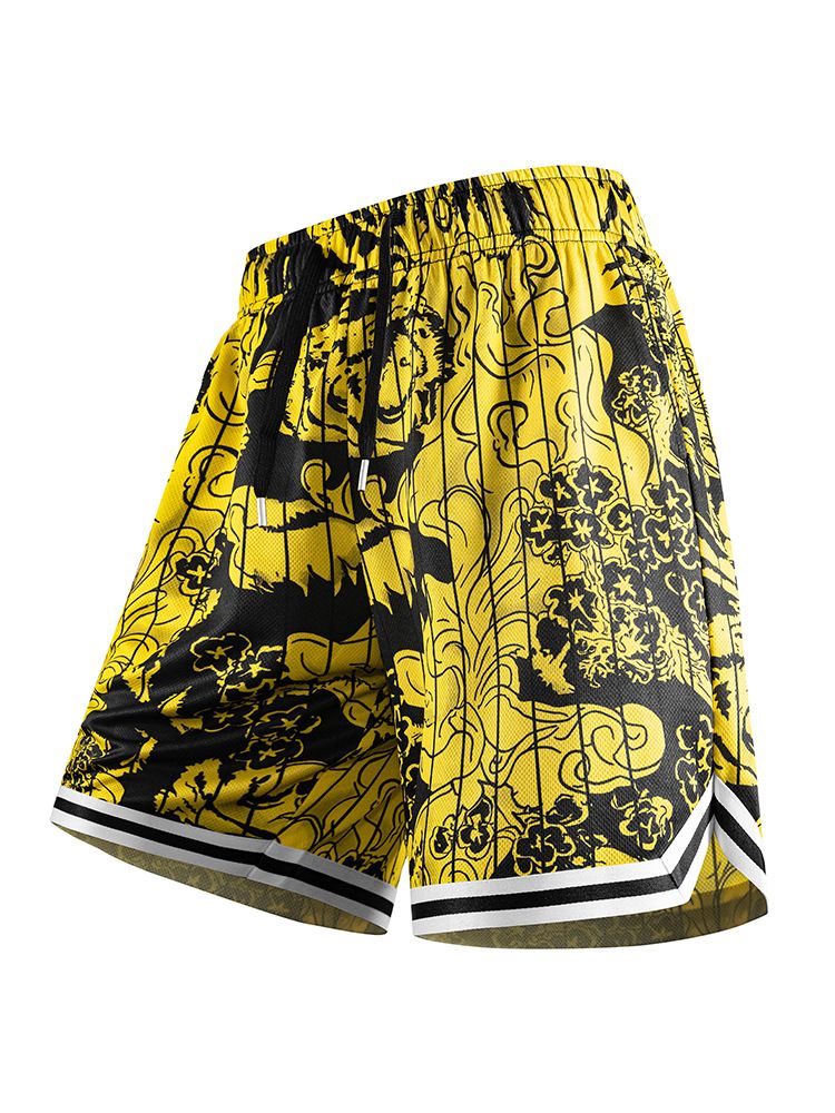Men's Retro Casual Beach Shorts Soft Comfortable Drawstring Waist Athletic Lounge Pants_viptrois.com