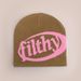 Retro Filthy Letter Beanie - Unisex Knit Hat For Hip-Hop & Street Style - Warm & Stylish In 19 Color Options (54-62cm)_viptrois.com