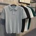 Men's Clothing Summer Twisted Texture Lapel Short Sleeved Polo Shirt Men's Simple And Versatile Temperament Short Sleeved Knitted Sweater_viptrois.com