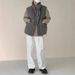 Men's Clothing Waffle Corduroy Cotton Vest Men's Winter Thickened Stand Collar Cotton Vest Jacket Atmosphere Casual Layered Top_viptrois.com