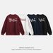 Monochrome Man- Heavyweight Texture Crew Neck Sweatshirt For Men And Women Couples Autumn Style Heavy Embroidery Color Block Loose_viptrois.com