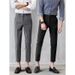 Men's Slim Fit Straight Leg Dress Pants - Casual Stretch Polyester Trousers With Drop Crotch For Business & Daily Wear_viptrois.com