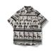 Men's Clothing Casual Printed Short Sleeved Shirt Beach Style Ice Silk Drape Loose Shirt_viptrois.com