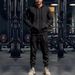 Men's Clothing autumn and winter men's solid color plus velvet warm waterproof zipper long sleeve hooded casual sports suit_viptrois.com