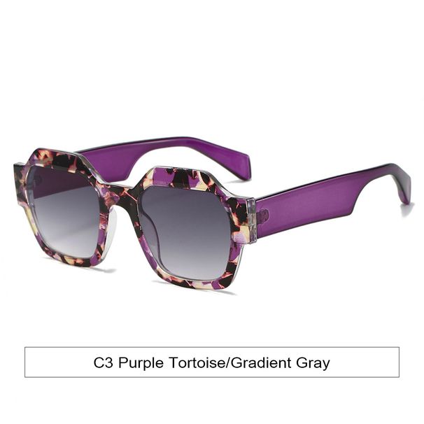 Men's Sunglasses Trend Polygonal Square Frame Ladies High End Flower Wrapped UV Anti Ultraviolet Sunglasses_viptrois.com