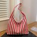 Women's Shoulder Bags Large-capacity Striped Bag Female Tide Fashion Tote Bag Female Student Handbag Female_viptrois.com