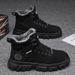 Men's Winter High-Top Casual Sneakers Fashionable Slip-Resistant Warm Lined Shoes With Cushion Comfort_viptrois.com