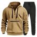 Men's Clothing men's new sweatshirt autumn and winter trend zipper sweatshirt two piece set_viptrois.com