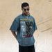 Summer New American Street Style Washed Vintage Portrait Print Loose Cotton Short Sleeve T-Shirt For Men_viptrois.com