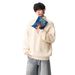 Trendy Half-Zip High Neck Solid Color For Men, Loose Fit, Autumn Winter, Japanese Lazy Style, Couple's Versatile Knitted_viptrois.com