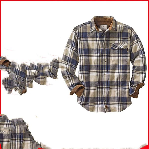 Camisa A Cuadros De Manga Larga Para Hombre, Cárdigan Informal Creativo Con Botones Estampados Sueltos, Combina Con Todo, Primavera Y Otoño_viptrois.com