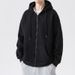 Men's Heavyweight Hooded Zip-Up Sweatshirt – Vintage American Style Pullover Jacket With Kangaroo Pocket, Oversized Fit For Casual Streetwear_viptrois.com