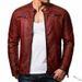 Loom Foreign Trade European And American Fashion Quilted Windproof Motorcycle PU Stand Collar Zipper Cardigan Men's Leather_viptrois.com