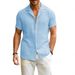 Men's Clothing Men's Daily Casual Short Sleeved Cardigan Shirt Men_viptrois.com