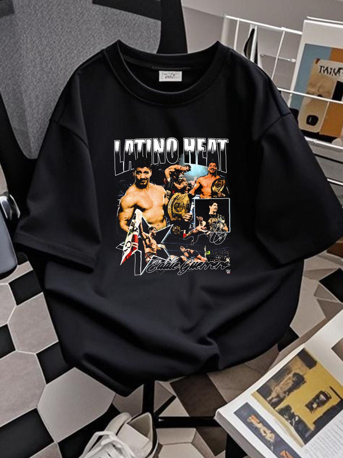 New Eddie Guerrero Shirt Cotton Black S-5XL U1626 Versatile Top For Everyday Wear Stretched Homme Designer Clothes Fashion Unisex Stylish_viptrois.com