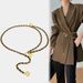 Ins Metal For Women, Adjustable Elastic Thin Waist Accessory With Three Tea Flowers, High-End Feel Pants Chain_viptrois.com