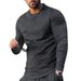 2023 Spring And Autumn Men's Long Sleeve Round Neck Solid Color Base T-Shirt_viptrois.com