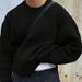 Minimalist Solid Men’s Sweater – Korean-Inspired Oversized Pullover (Black/Grey/Burgundy/Pink, S-XL)_viptrois.com