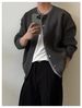 Autumn Winter Knitted Cardigan Korean Dongdaemun Simple Round Neck Long Sleeve Lazy Layered Sweater Jacket For Men High_viptrois.com