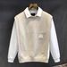 Men's Clothing Design Light Mature Handsome Two Piece Knitted Sweater Men's Autumn And Winter New Sweater Men's Bottoming Shirt_viptrois.com