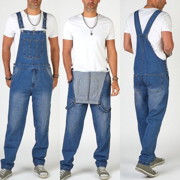 Men's Clothing Men's Denim Overalls, Suspenders, Men's Jeans, New Pants, Romper Pants, Men's_viptrois.com