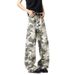 Premium Products Grey White American Camouflage Jeans Men's Trendy High Street Hip-hop Straight Loose Wide Leg Long Pants_viptrois.com