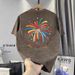 Men's Tie Dye Distressed Short Sleeve T-Shirt Slim Fit European Style Trendy Brand Summer Top For Men_viptrois.com