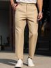 Men's Business Casual Dress Pants – Slim Fit Poly-Viscose Blend Trousers (S-XXL, Khaki/Black/Gray/Blue/White/Green)_viptrois.com